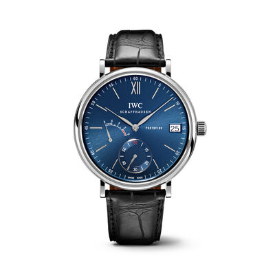 Pre-Owned IWC Portofino Hand-wound Eight Days Blue Dial Watch, 45mm