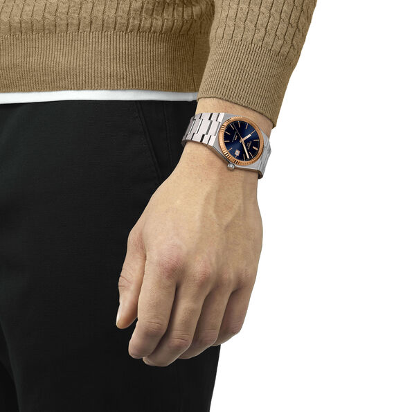 Tissot PRX Powermatic 80 Stainless Steel & 18K Gold Bezel Blue Dial Watch, 40mm