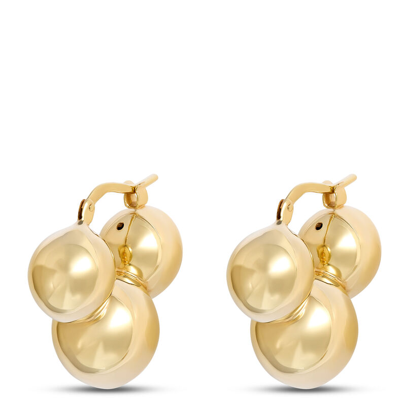 Toscano Triple Ball  Hoops, 14K Yellow Gold image number 0