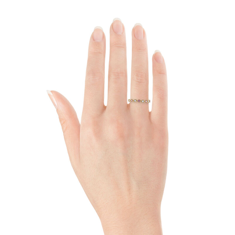 Rose Gold Pink Sapphire & Diamond Ring 14K image number 3