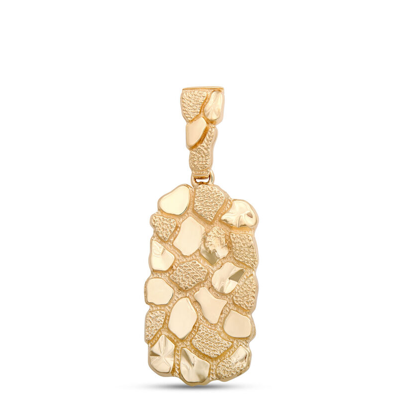 Gold Nugget Dog Tag Pendant image number 0