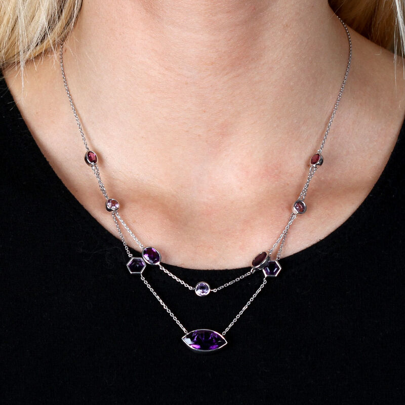 Lisa Bridge Multi-Shape Amethyst Necklace image number 1