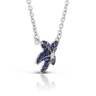 Lisa Bridge Sapphire & White Topaz Starfish Necklace