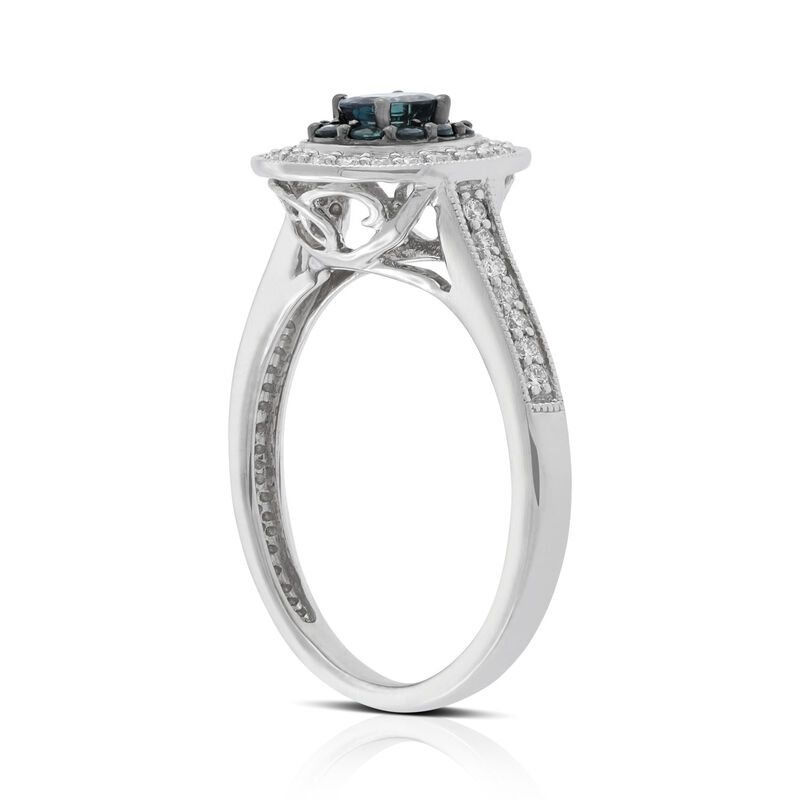 Halo Alexandrite & Diamond Ring 18K image number 2