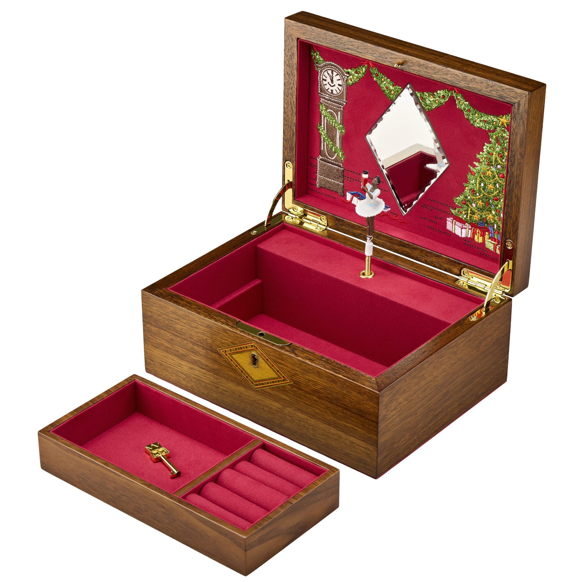 WOLF Ballet Musical Jewellery Box – Nutcracker Walnut Wood