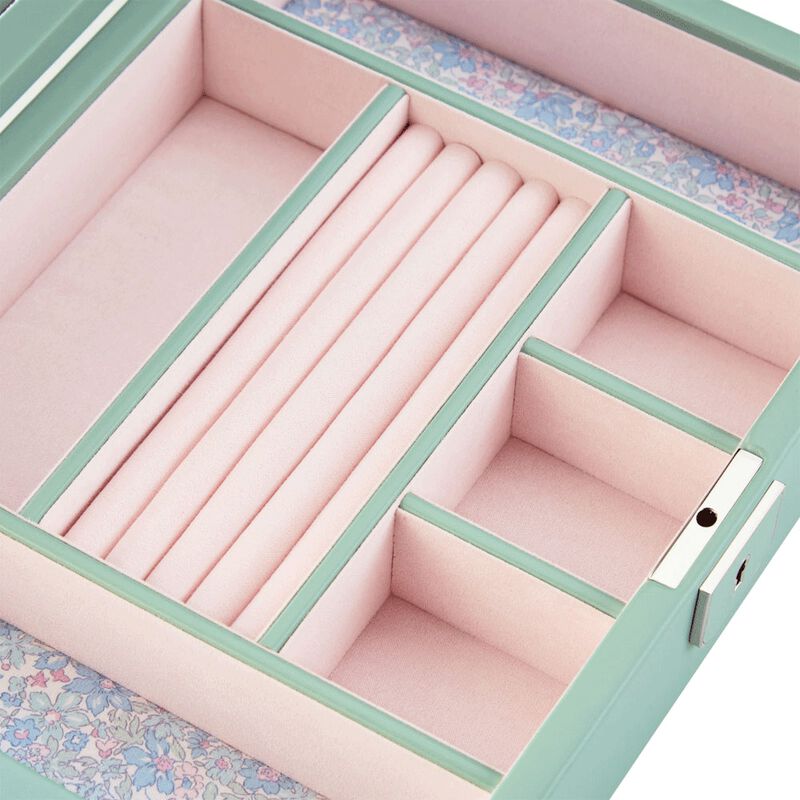 WOLF X LIBERTY Julia Interior Print Medium Jewelry Box - Sage Green image number 3