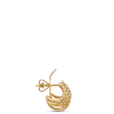 Beaded Diamond Ear Cuffs, ⅔ Carat Total Weight, 14K Yellow Gold