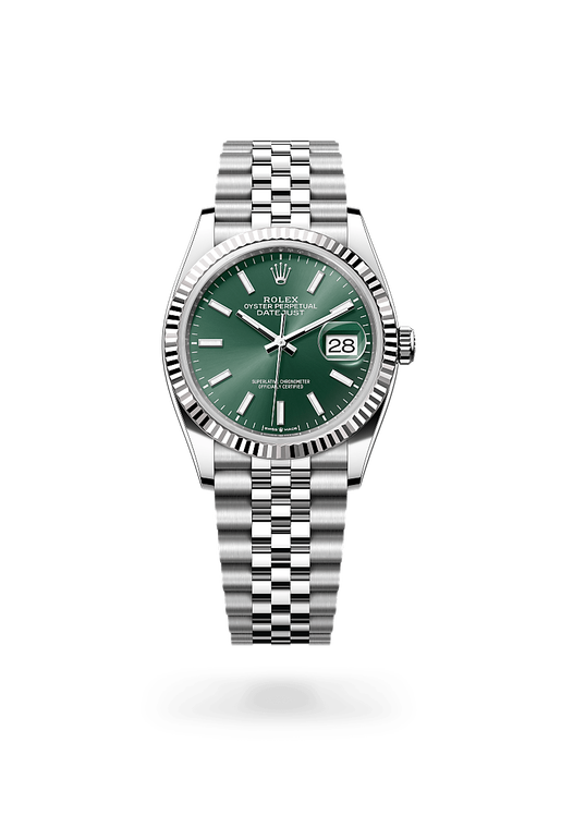 rolex datejust in white rolesor - combination of oystersteel and white gold, m126234-0051 - ben bridge
