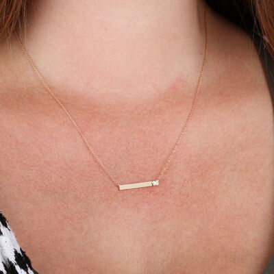 Ikuma Canadian Diamond Bar Necklace in 14K Rose Gold
