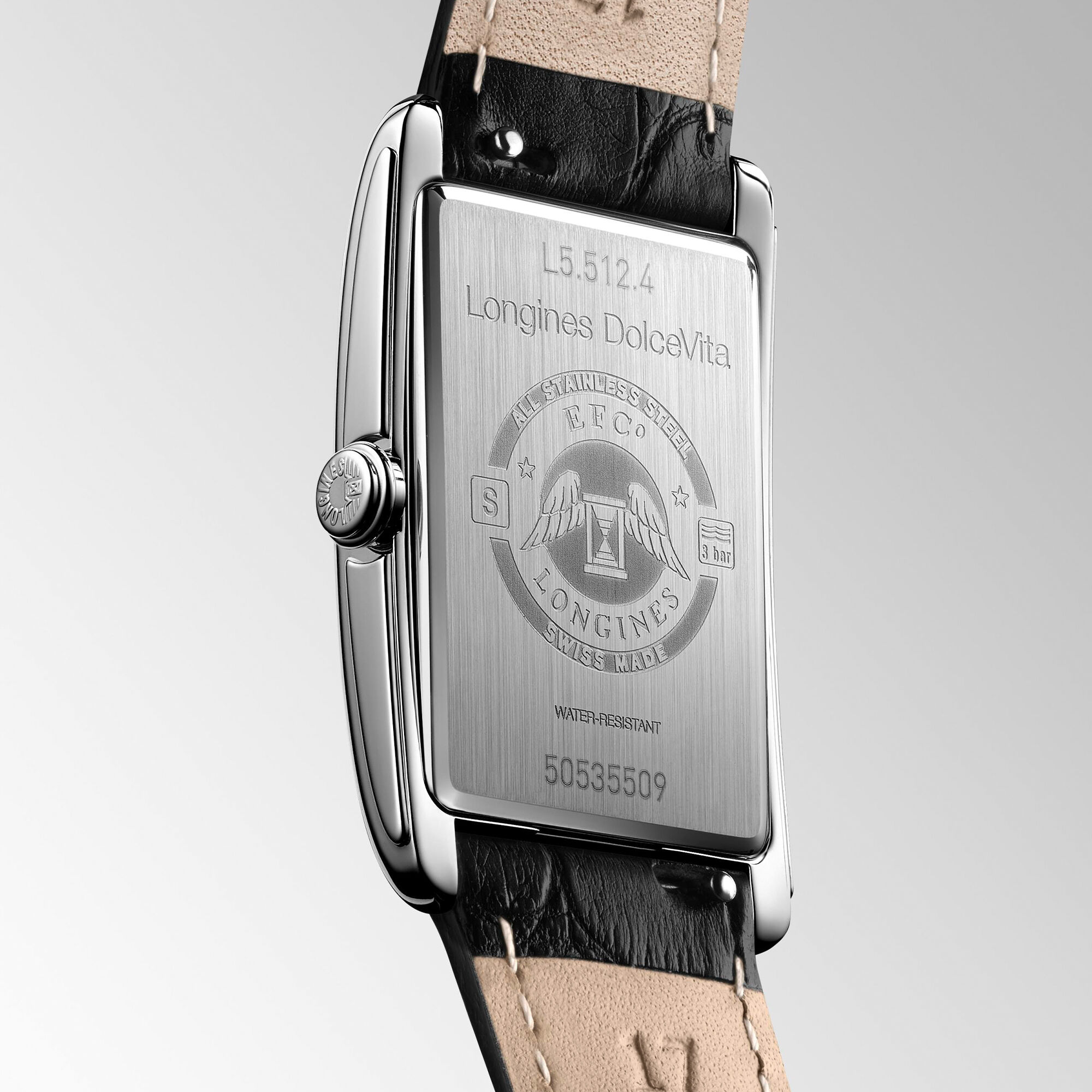 Longines Women's DolceVita Black Dial Watch, 37mm By 23mm