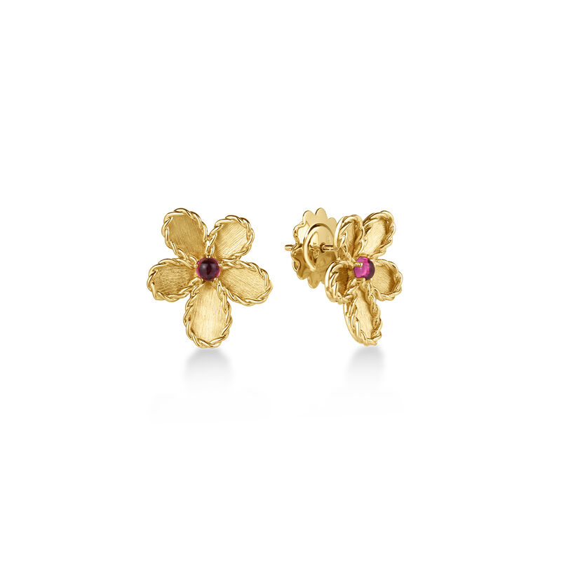 Roberto Coin 18K Yellow Gold Jasmine Gemstone Flower Stud Earrings image number 0
