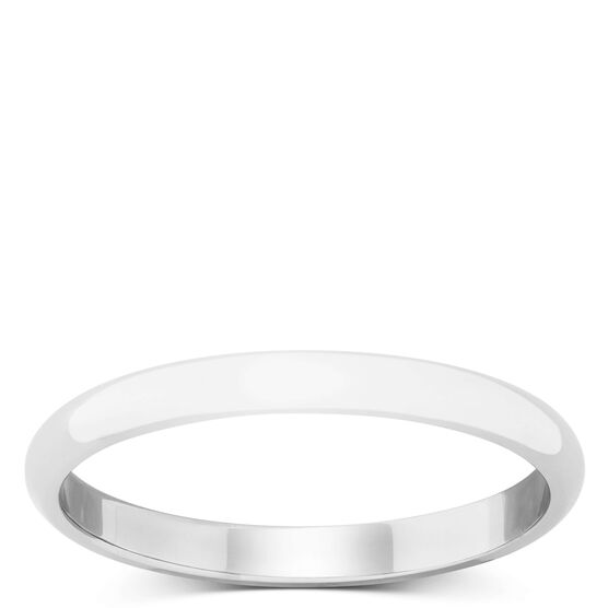 Polished Rounded 2mm Band in Platinum