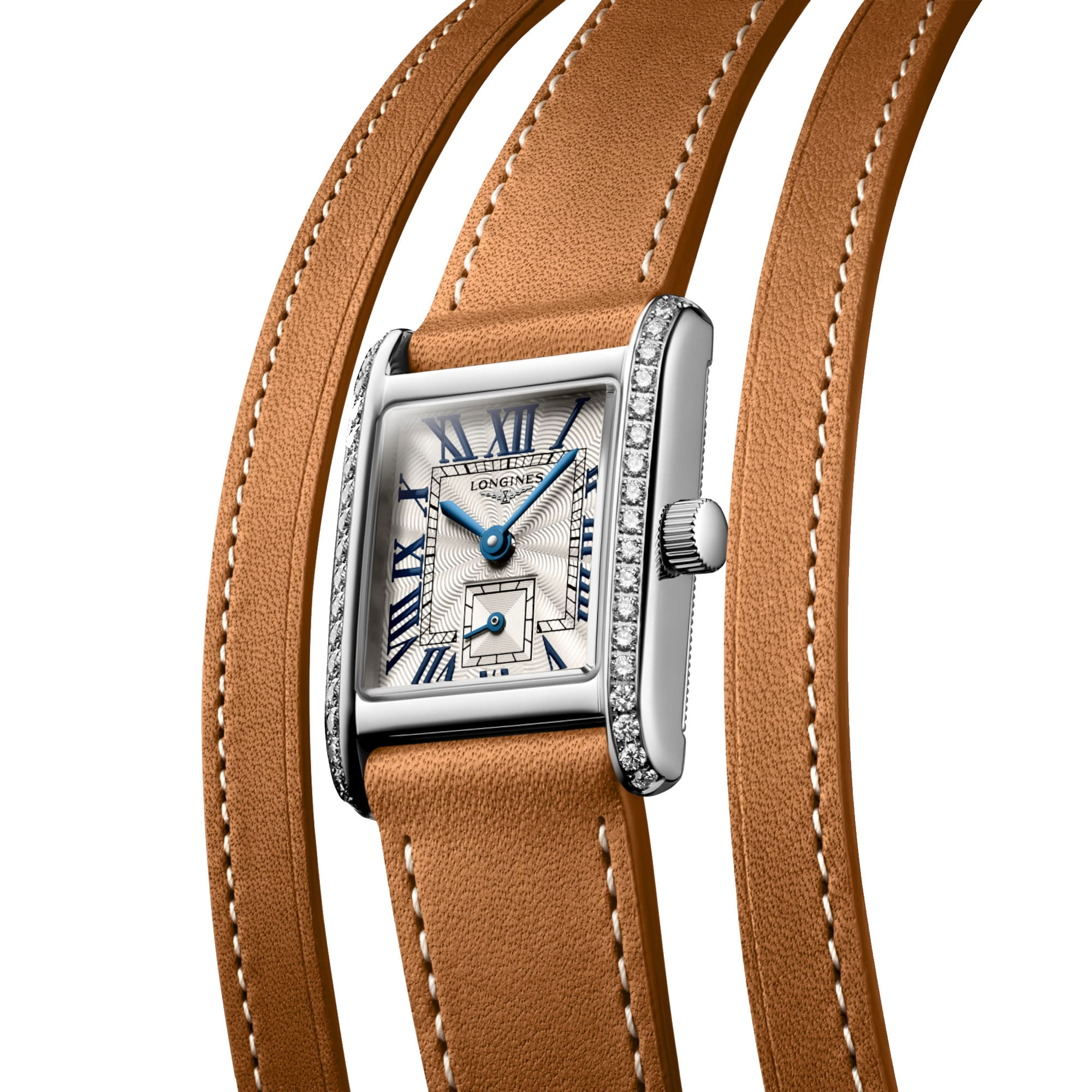 小鼓革② Longines Mini DolceVita Silver Dial Watch, 29mm