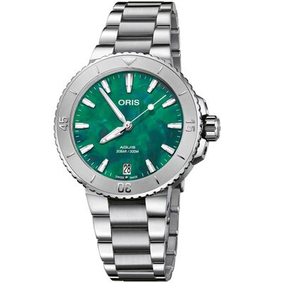 Oris X Bracenet Green Dial Watch,  36 mm