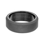 TRITON RAW Comfort Fit  Sandblasted Matte Finish Bevel Edge Band in Tungsten, 8 mm