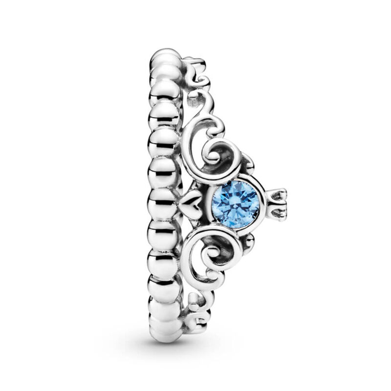 Pandora Disney Cinderella Blue Crystal Tiara Ring image number 1