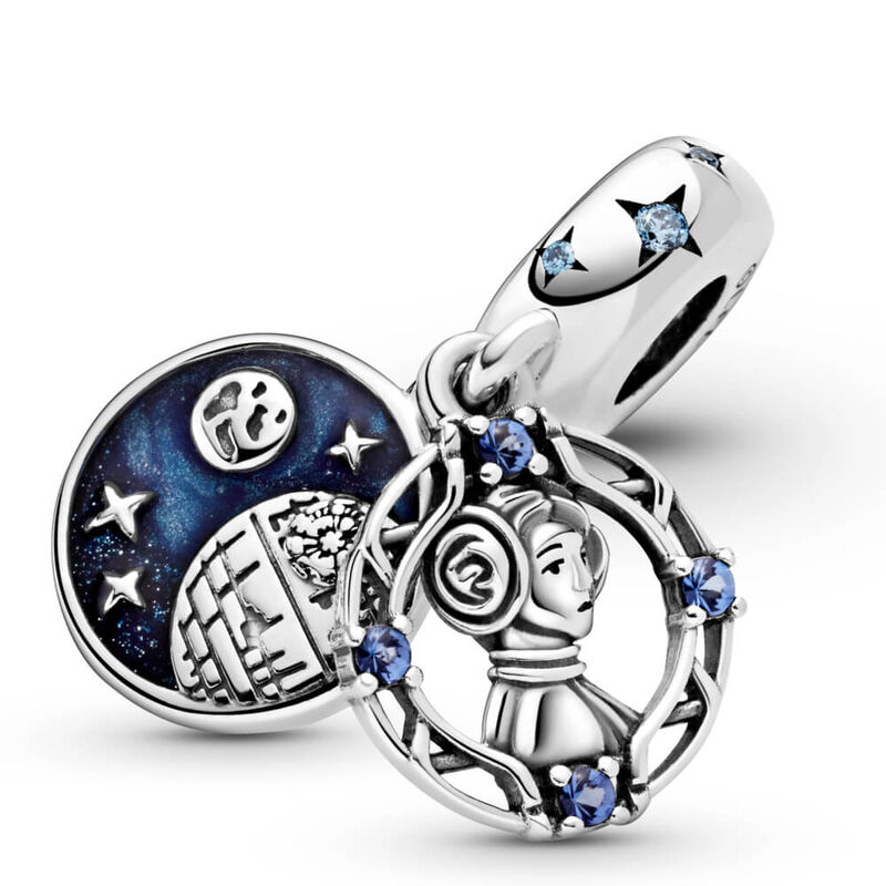 Pandora Star Wars Princess Leia Enamel, Crystal & CZ Double Dangle Charm image number 2