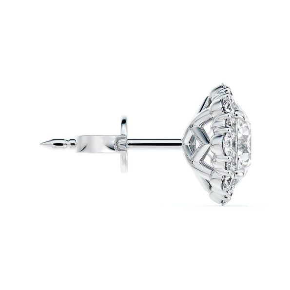 De Beers Forevermark Floral Halo Diamond Stud Earrings 18K