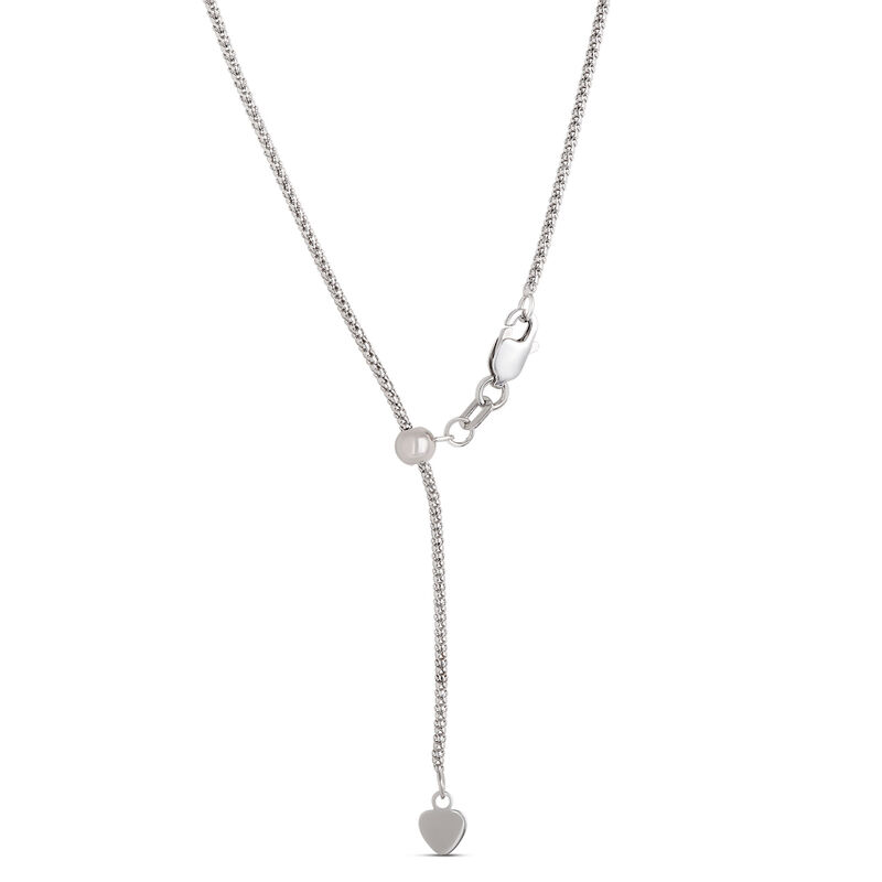 18-Inch Adjustable Slide Popcorn Chain, 14K White Gold image number 1