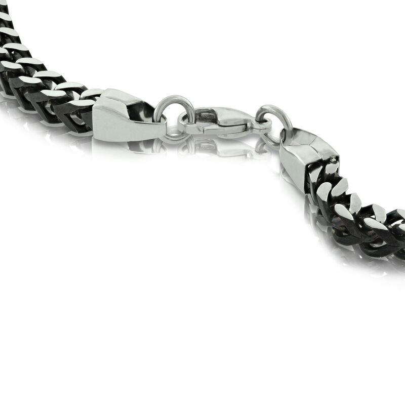 Black IP Franco Chain in Stainless Steel, 24" image number 4
