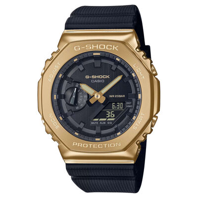G-Shock 2100 Series Watch Gold Case Black Dial, 49mm