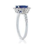 Oval Sapphire & Diamond Halo Ring 14K