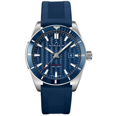 Norqain Adventure Sport Blue Ceramic Bezel Rubber Watch, 42mm