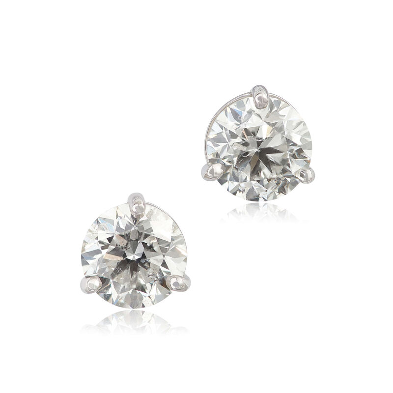 Ikuma Canadian Diamond Solitaire Earrings 14K, 1 3/8 ctw. image number 1