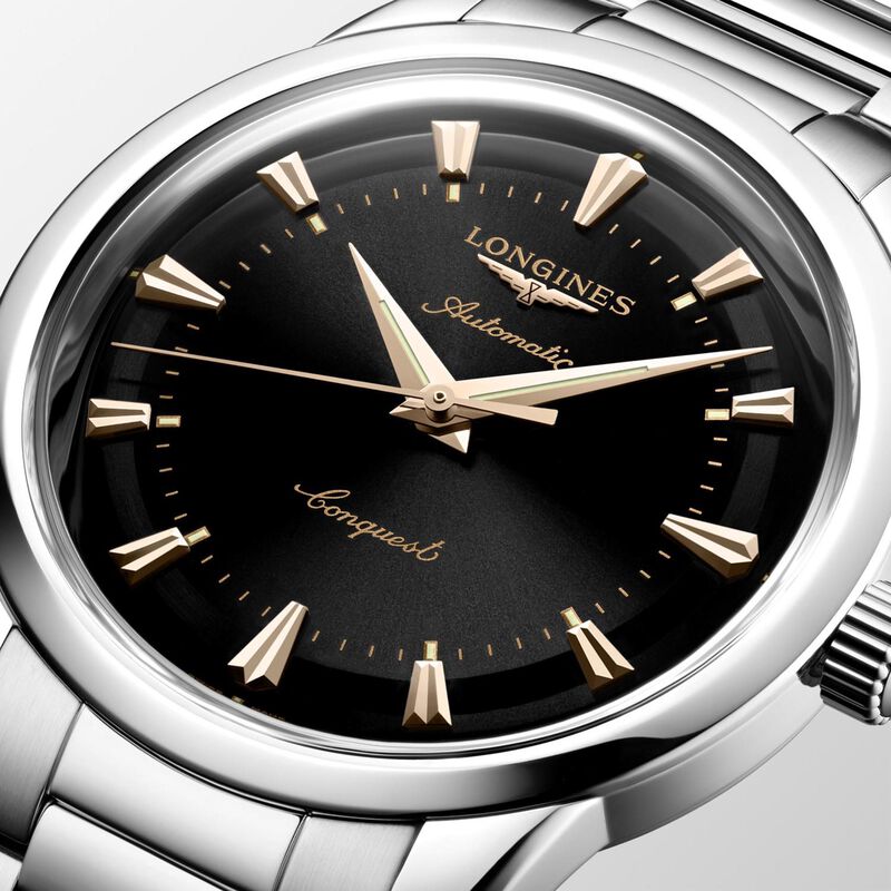 Longines Conquest Heritage Black Dial Watch, 40mm image number 3