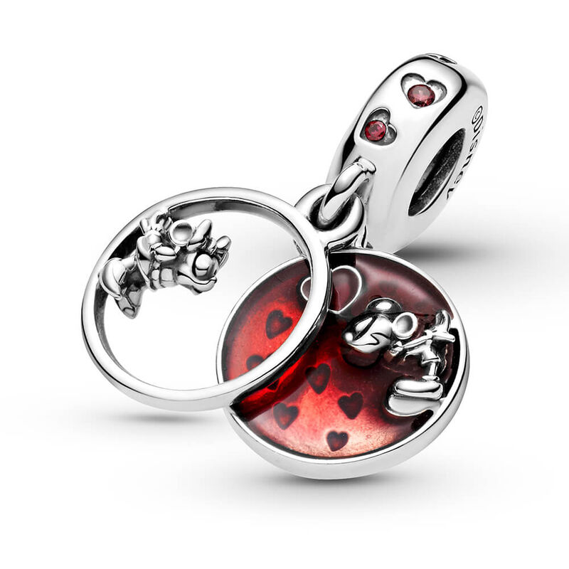 Pandora Disney Mickey Mouse & Minnie Mouse Love and Kisses CZ & Enamel Dangle Charm image number 4