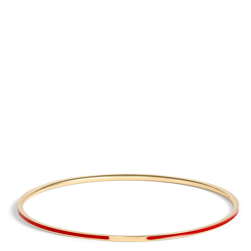 Toscano Red Enamel Slip On Bangle, 14K Yellow Gold image number 1