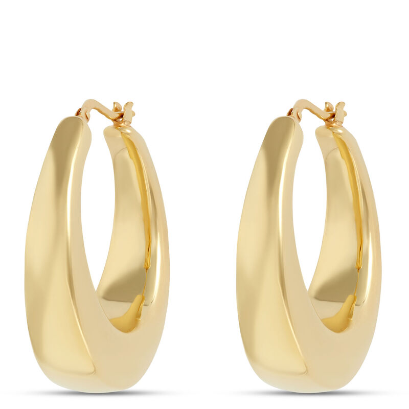 Toscano Large Graduated Hoop Earrings, 14K Yellow Gold image number 0