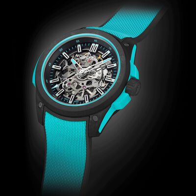 NORQAIN Wild ONE Skeleton Black Dial Watch, 42mm