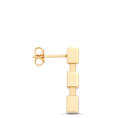 Toscano Cubic Linear Drop Earrings, 14K Yellow Gold