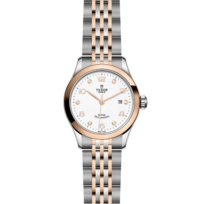 TUDOR 1926 Watch Rose Case White Dial Steel Bracelet, 28mm image number 1