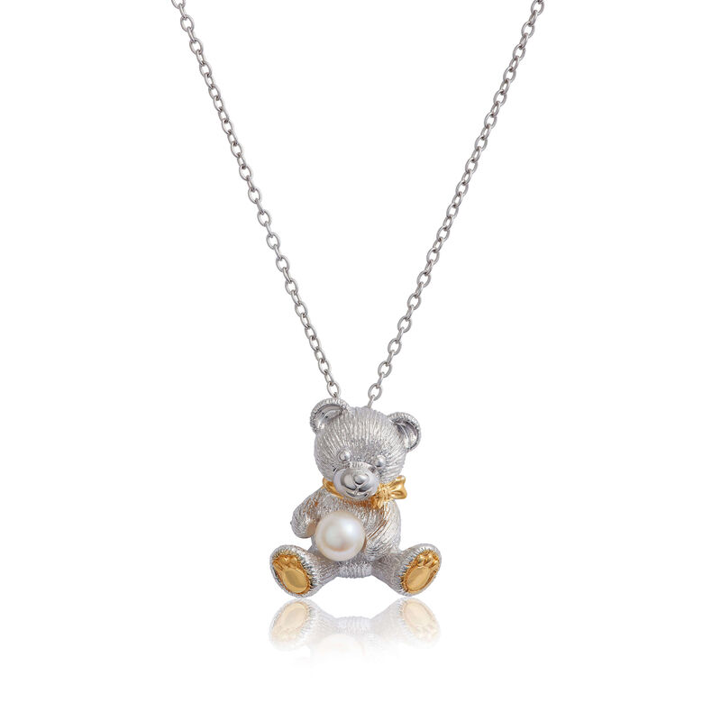 2021 Benny Bear Two-Tone Cultured Freshwater Pearl Necklace image number 1