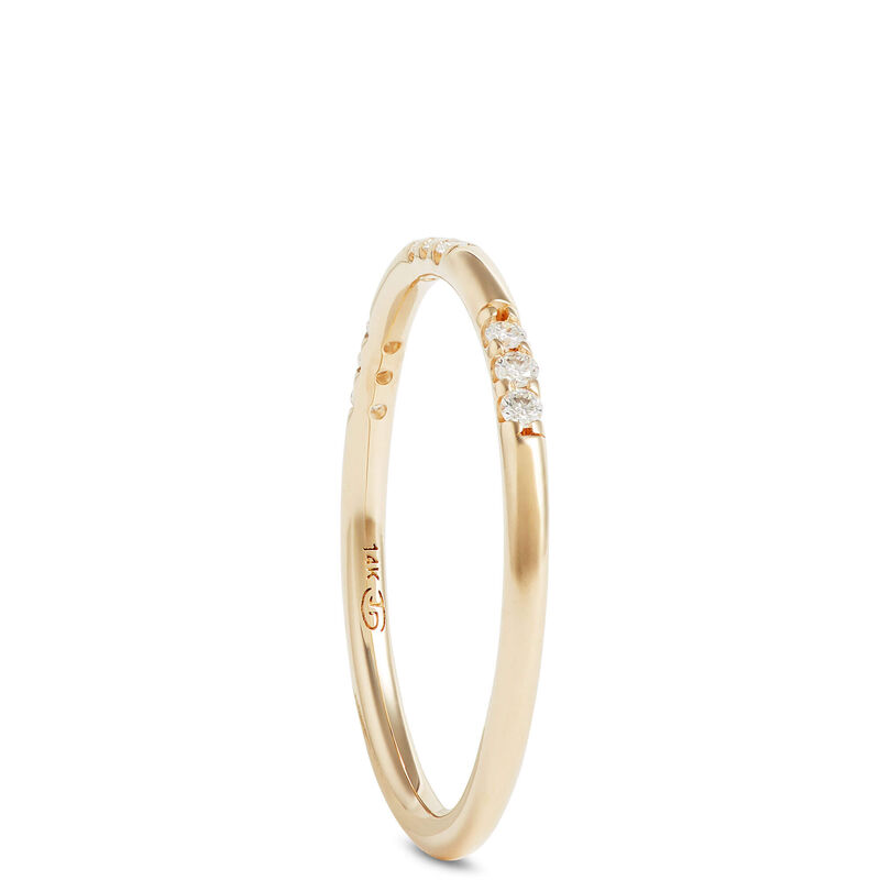 Stackable Round Diamond Ring, 14K Yellow Gold image number 1