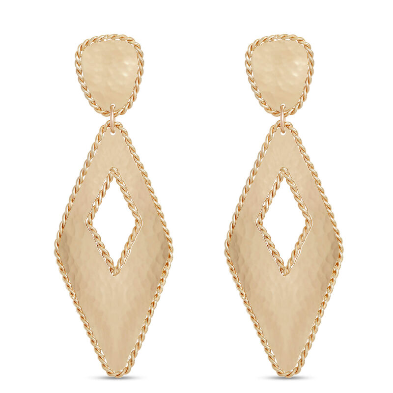 Toscano Triangle Drop Earrings, 14K Yellow Gold image number 0