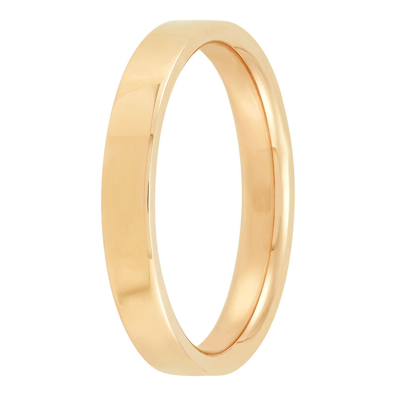 Yellow Gold Polished Pipe Comfort Fit 3mm Band 18K image number 1