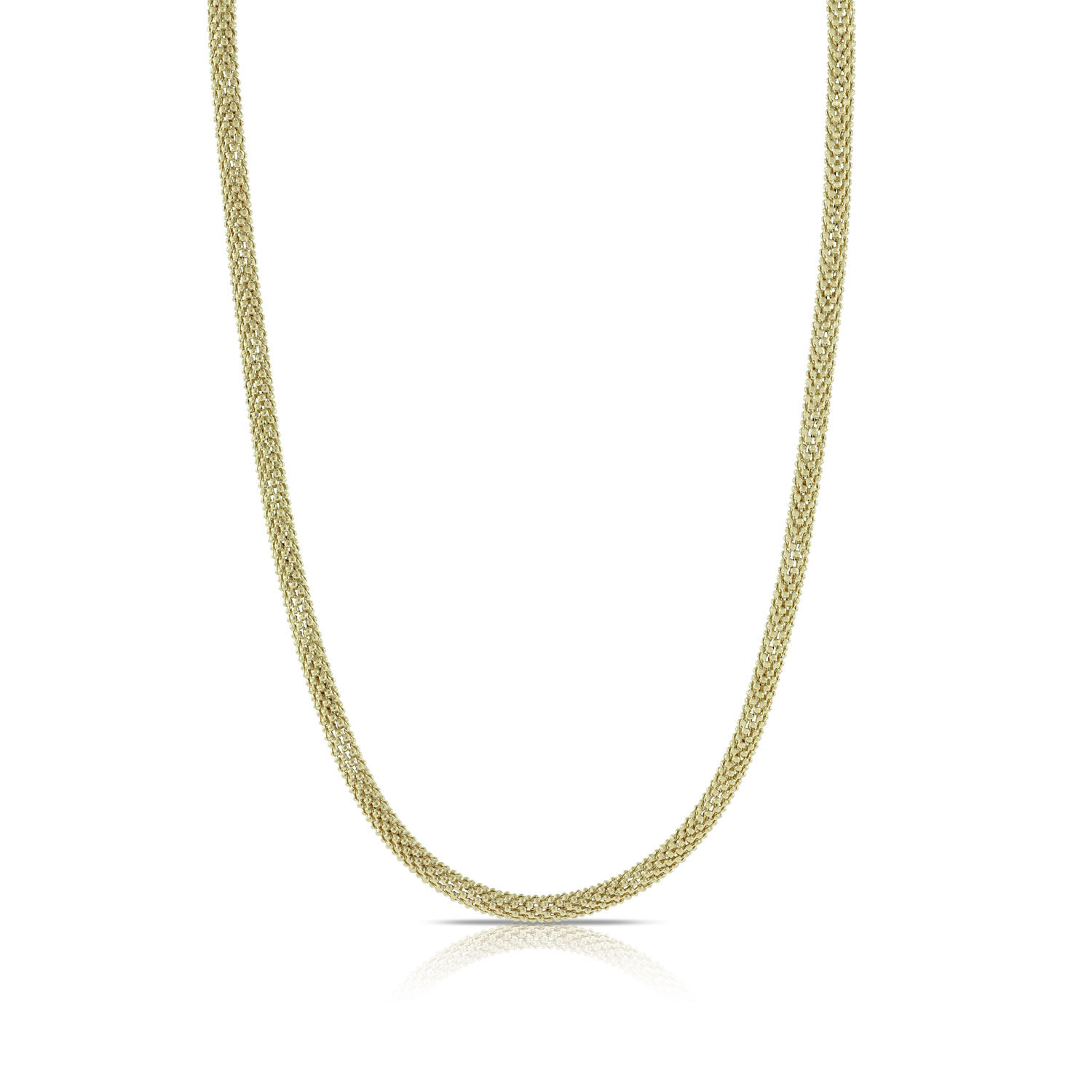 Toscano 24-Inch Popcorn Link Necklace, 14K Yellow Gold