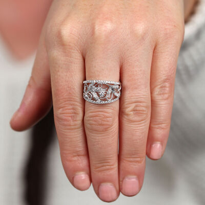 Diamond Floral Filigree Ring 14K
