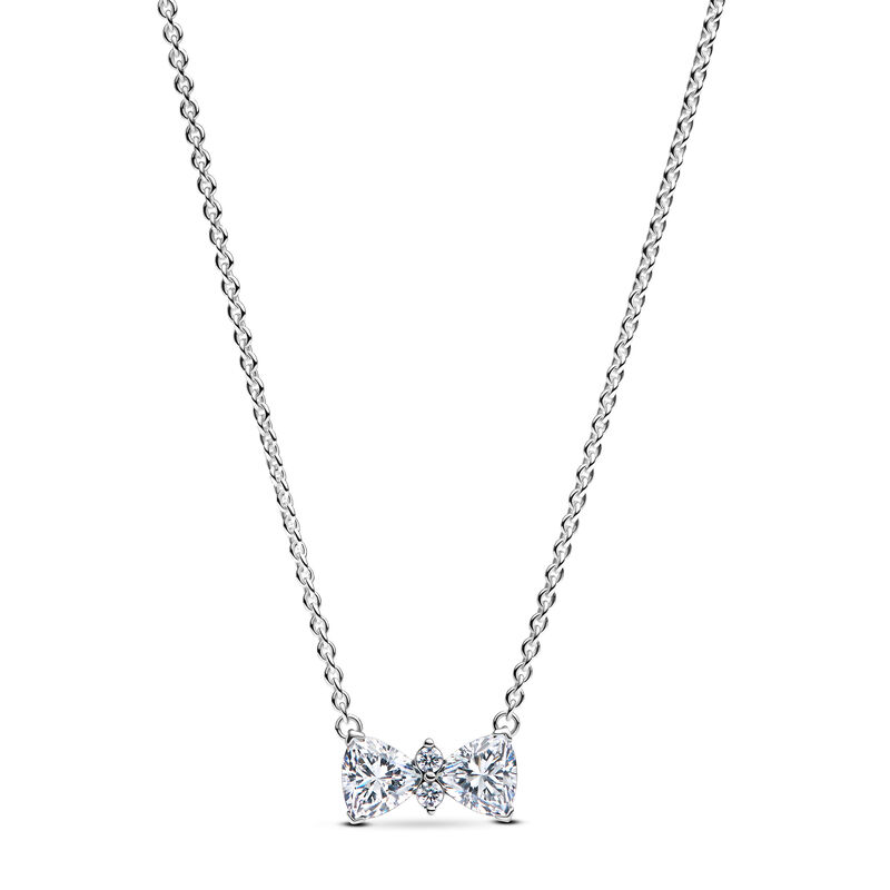 Pandora Sparkling Bow Necklace image number 0