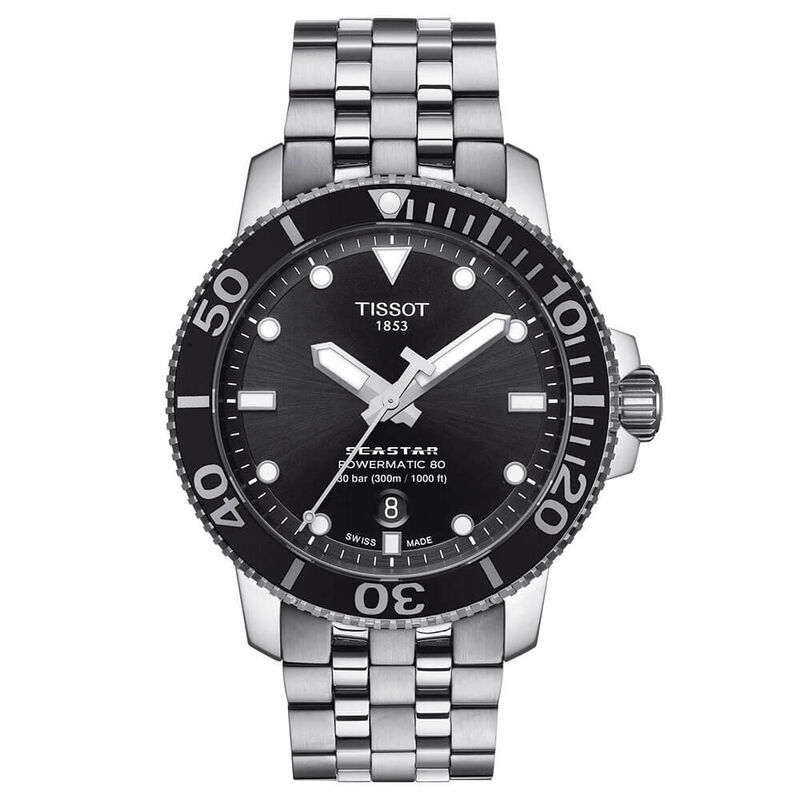 Tissot Seastar 1000 Powermatic 80 Black Dial Steel Watch, 43mm image number 0