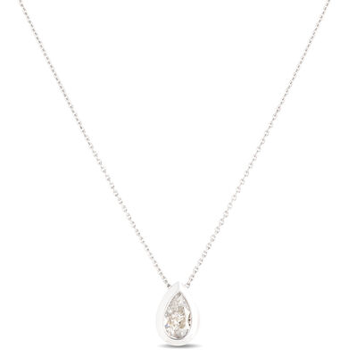 Pear Shaped Diamond Necklace, ⅓ Carat Total Weight, 14K Yellow Gold
