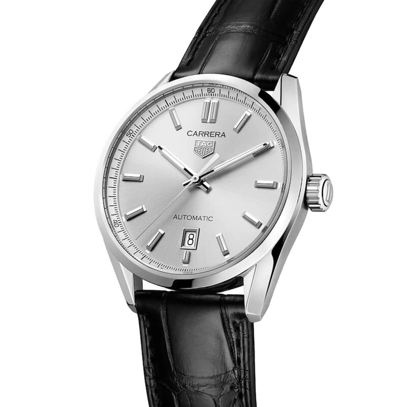 TAG Heuer Carrera Silver Alligator Automatic Watch, 39mm image number 2