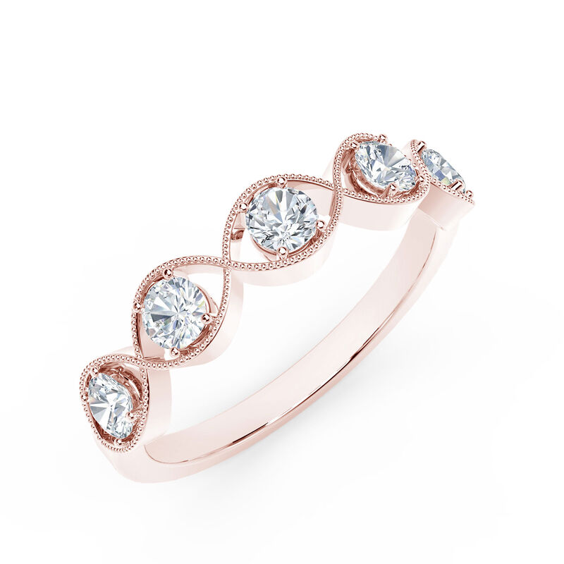 De Beers Forevermark Tribute™ Rose Gold Braided 5-Stone Diamond Ring 18K image number 2
