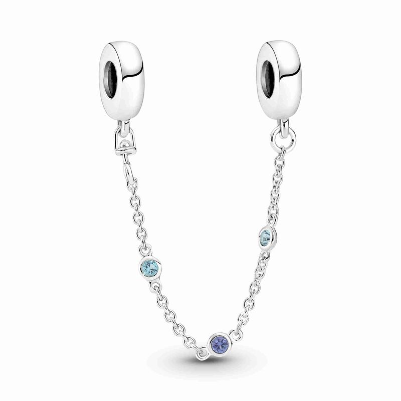 Pandora Triple Blue Stone Safety Chain image number 0