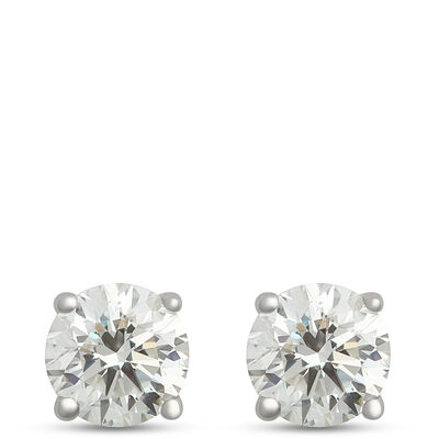 Classic Round Diamond Studs, &frac12; Carat, in 14K White Gold