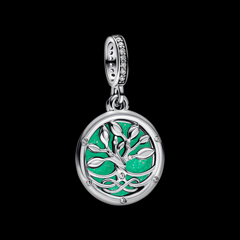 Pandora Glow-in-the-dark Infinity Tree Double Dangle Charm image number 1