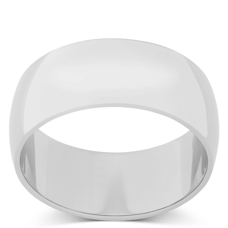 White Gold Polished Rounded 8mm Band 18K image number 0